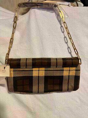 Plaid Giovane shoulder bag — classic everyday bag with a vintage feel, NWT